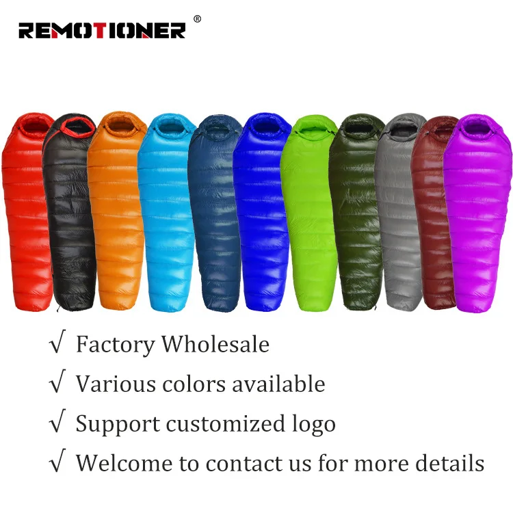 400T Nylon 400g-3kg Duck Down 4 Season Lightweight Sleeping Bags Camping Hiking Backpacking Mummy Sleeping Bag for Adults