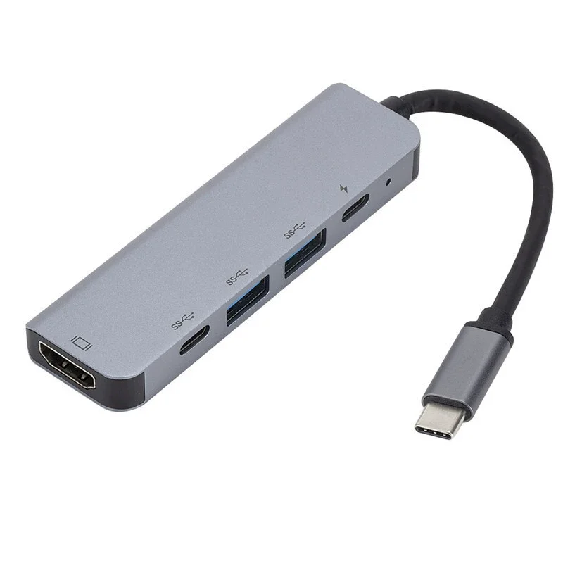 Тип C концентратор USB 5 в 1 Тип C к RJ45 Ethernet адаптер 4 к USB C компьютера Адаптер Hub с PD зарядный кабель для Macbook и Windows ноутбуки