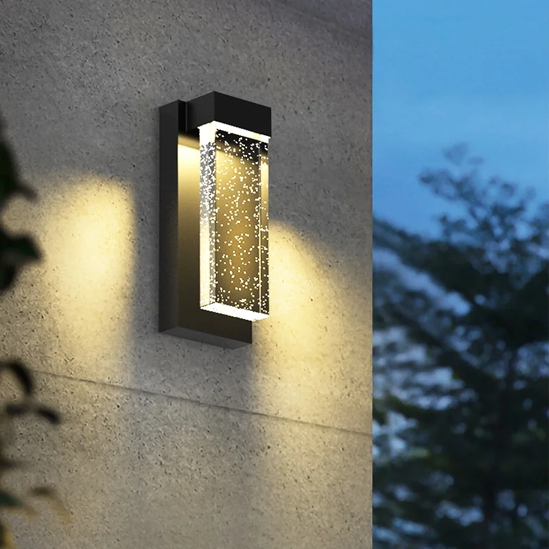 Modern garden ip65 outside wall light outdoor waterproof light fixture sconce black lantern outdoor wall lamp for gate patio