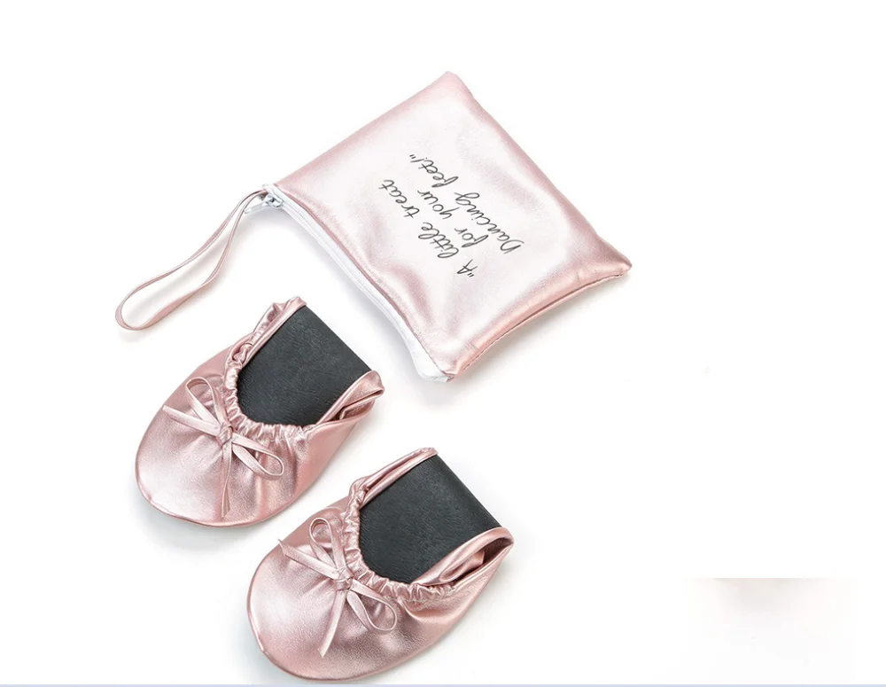 customer OEM logo after party ballet flats folding casual+ shoes
