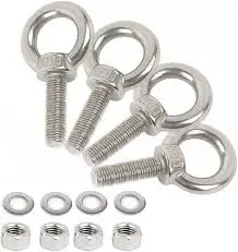 A2 A4 Stainless Steel Bolt Fasteners 6mm 8mm 10mm 12mm Threaded Eye Bolt with Polishing Finish GB Standard Hex Bolt