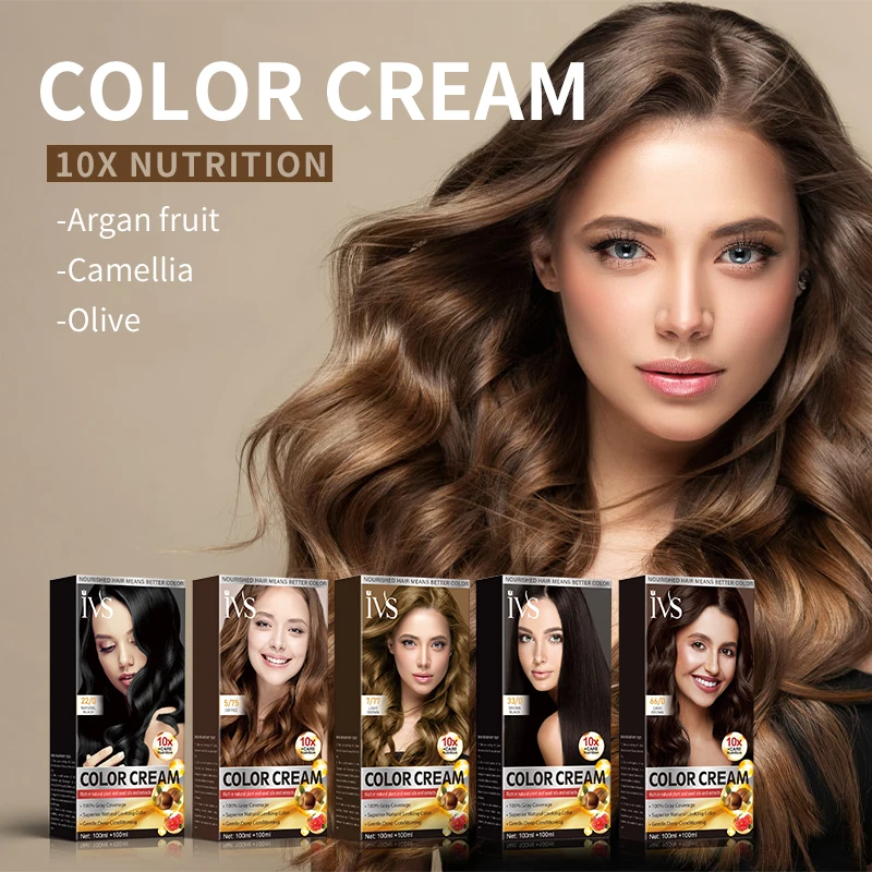 IVS China Professional Hair Dye Product Factory Price Salon Use Wholesale Hair Color Cream with No Ammonia Hair Dye Brands