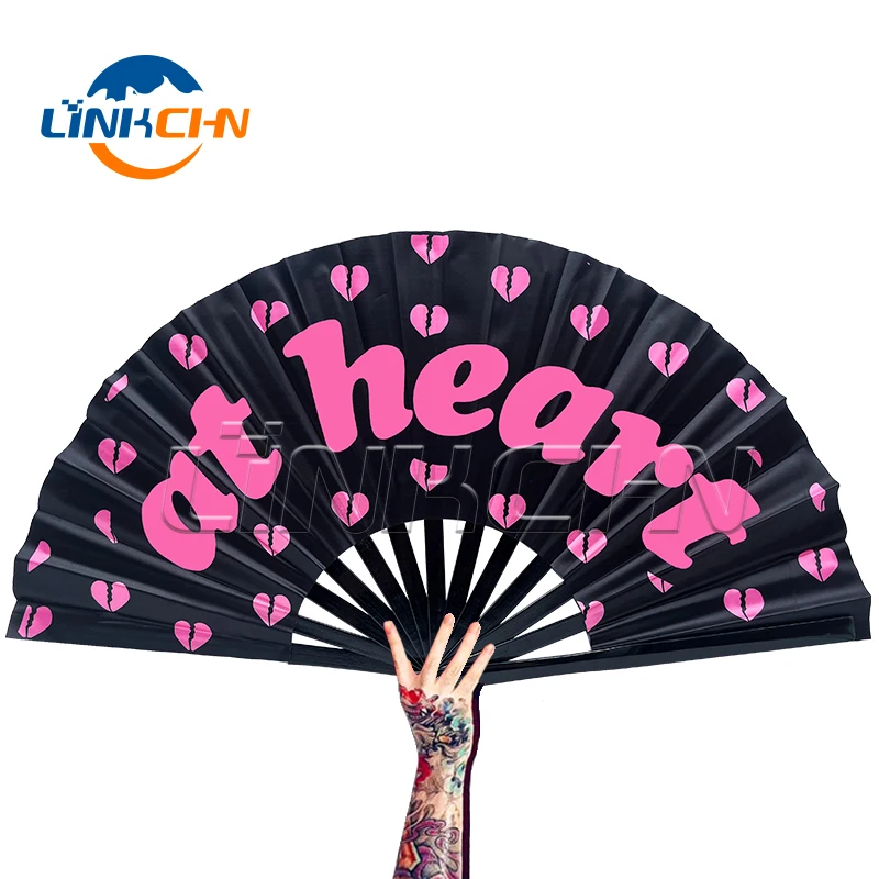 high quality custom large size kung fu hand fan for events