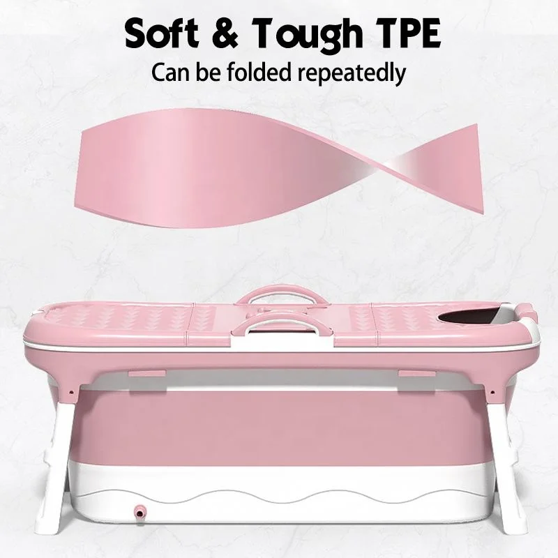 150cm Portable Folding Bathtub Adult Children Folding Tub Massage Adult Bath Barrel SPA Tub Foldable Temperature Bath Tub