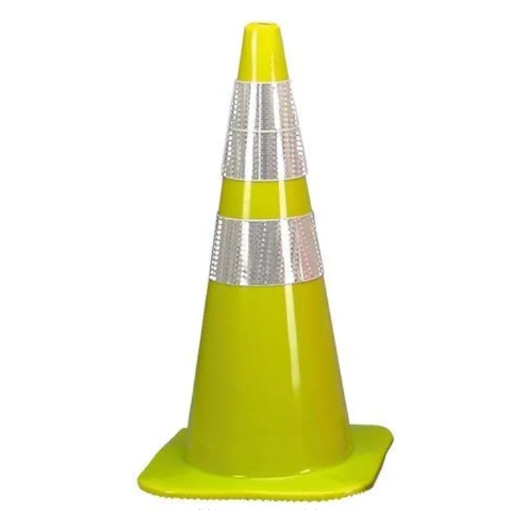 750mm Slim Reflective Collars Lime Yellow Road Parking Field Hitting Traffic Cones for Outdoor Activity & Festive Events
