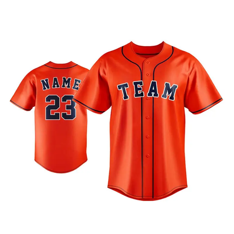 Quality Custom Sublimation Baseball Jersey 100% Polyester Blank Softball Jersey Full Button T-shirts by pace sports