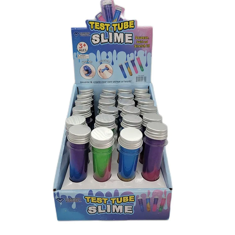 Funny Low boron colorful Circular tube nasal mucus glue Crystal mud putty playdough slime test tube slime for kids