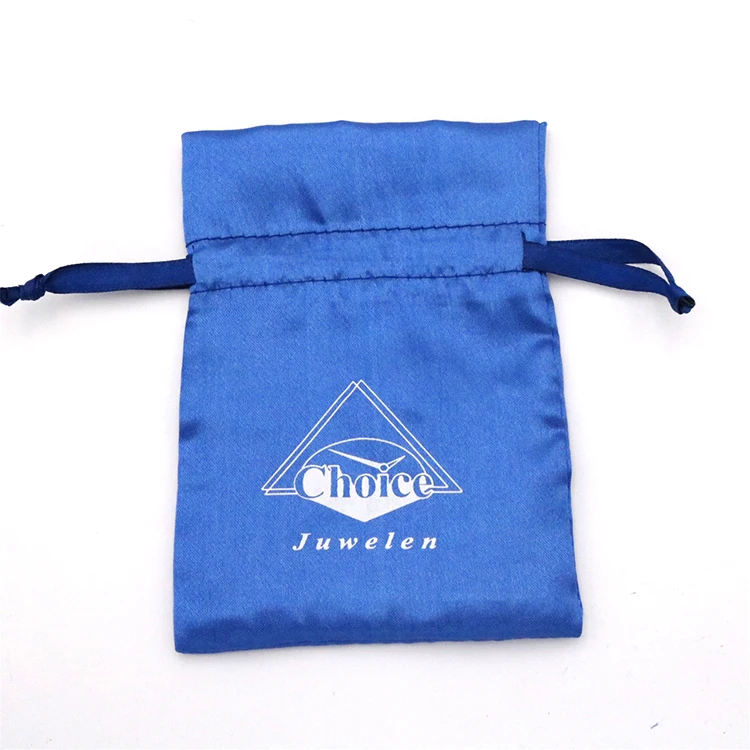 Low moq Good price High quality Custom satin pouch with logo jewelry, satin jewelry bag