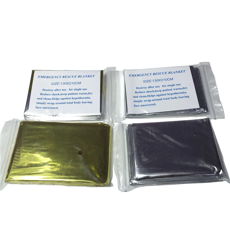Gold mylar thermal foil emergency survivl blanket