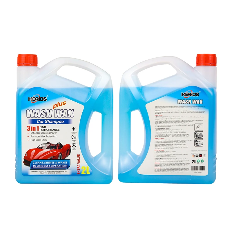2L Herios Super Concentrated Car Wash Shampoo Waterless Carnauba Wax Premium Gold for Car Cleaning and Car Care