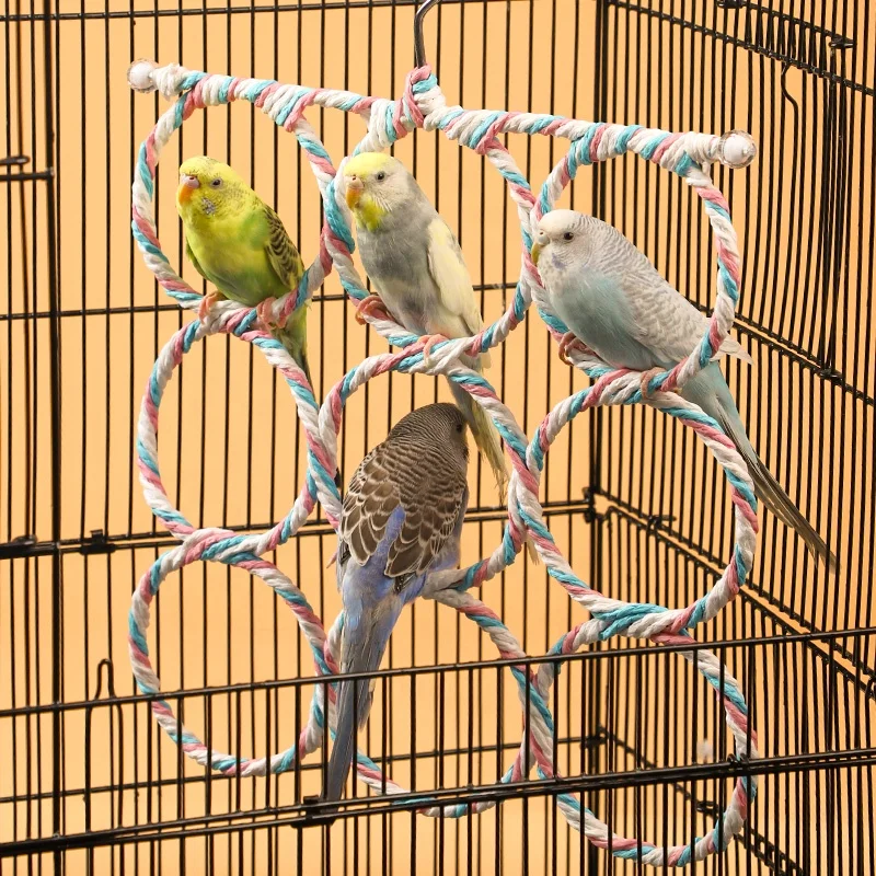 Wholesale Bird Climbing Ladder Toys Wire Paper Hanging Parrot Bird Flying Climbing Toys Ring