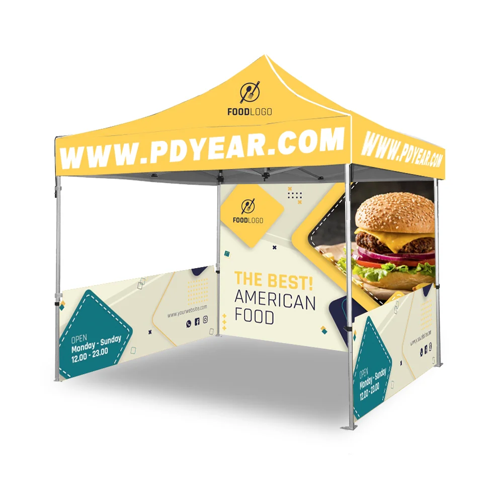 Outdoor 10x10ft 3x3m Waterproof Custom Printing Aluminum Folding Gazebo Pop Up Canopy Tent for Trade Show Event