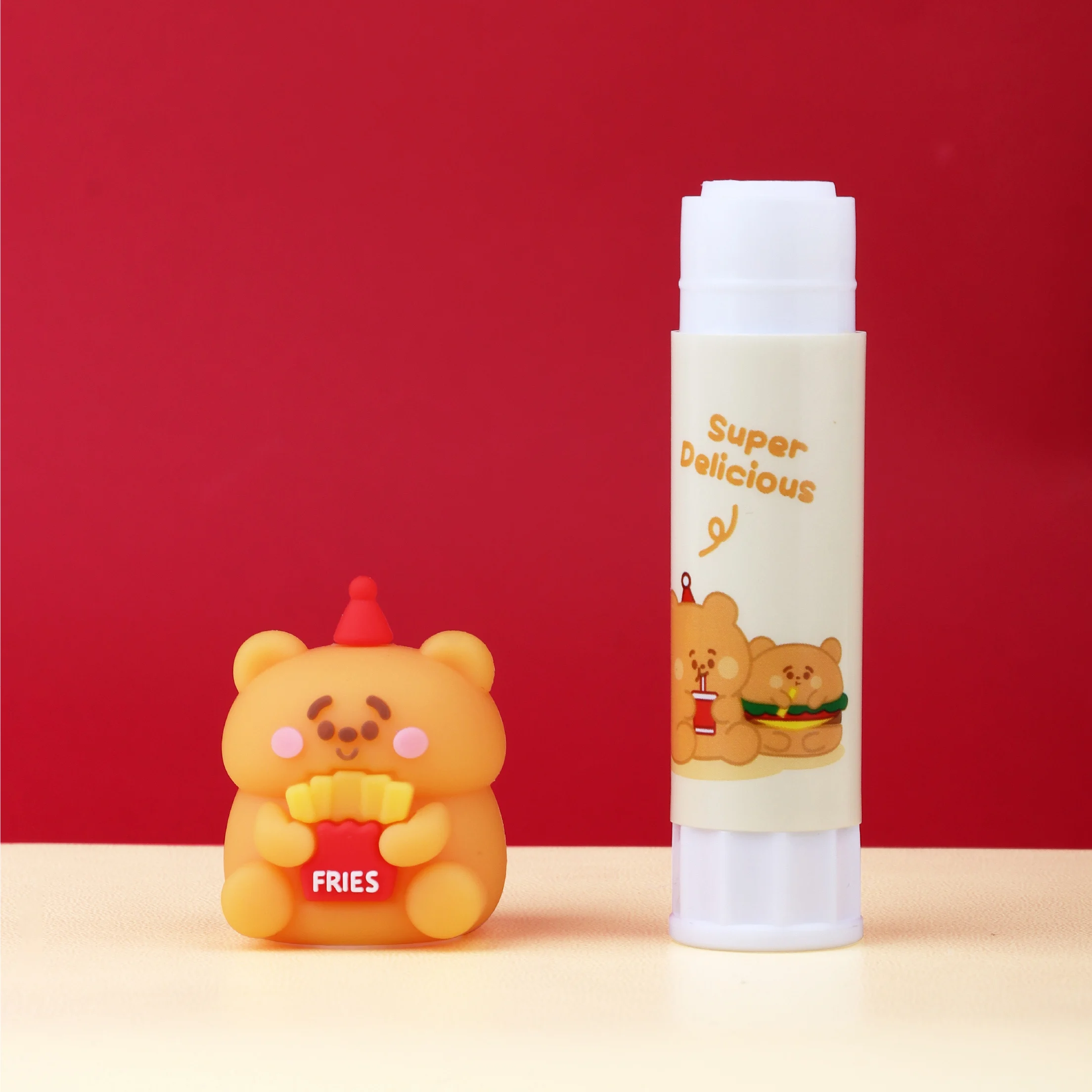 Wholesale Bear Fast Food Cute Kawaii Mini Glue stick Glue Sticks Pvp 10g For School Children