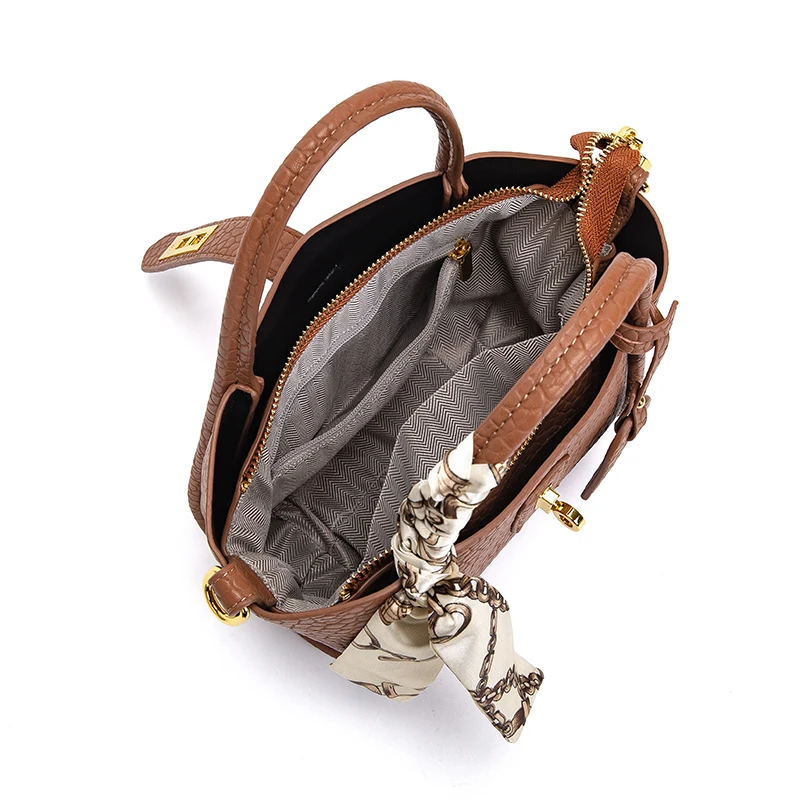 Business Laptop Bag Handbags Customized Logo Style With Silk Twily Handbag Scarf For Women