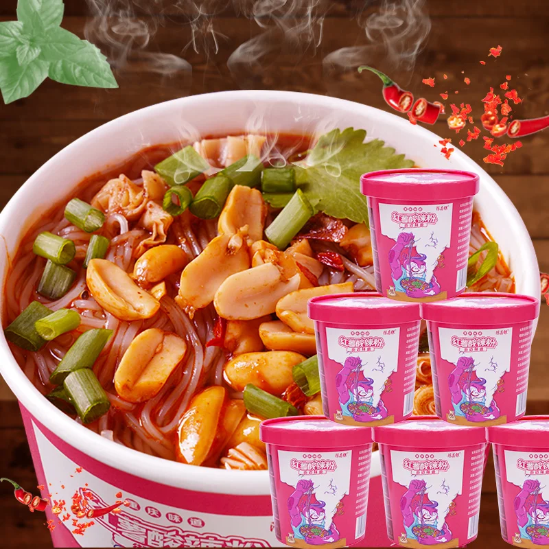  Быстрая доставка горячий и кислый вкус чунцина рисовая лапша еда