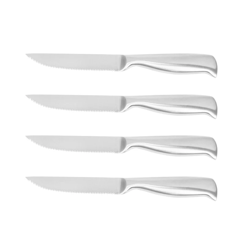 4 Pcs Serrated Steak Knives with High Carbon Stainless Steel Ultra-Sharp Steak Knife set