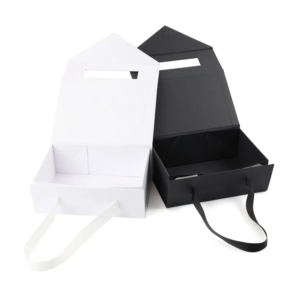 Stock 28x21x10cm hot sale beauty magnet folding box baby born mens custom logo packaging magnetic gift box matte black