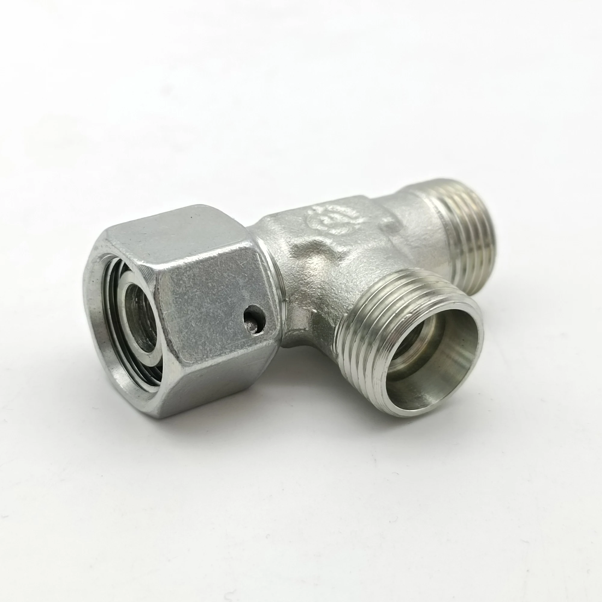 High Quality Pipe Compression Fittings Tee Brass Copper Carbon Steel Pipe Fitting Swivel Nut Run Tee