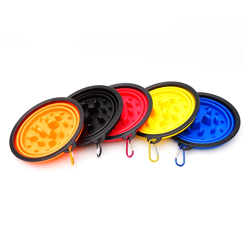 Factory Price Portable Anti-choking Collapsible Pet Dog Food Water Feeding Slow Feeder Travel Bowl