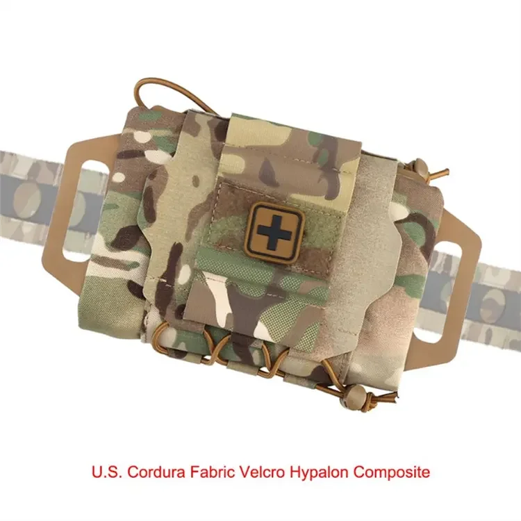 Tactical Pouch MOLLE Rapid First-aid Belt Pouch Survival Two-Piece System Med Roll Carrier Hypalon Handle Bag