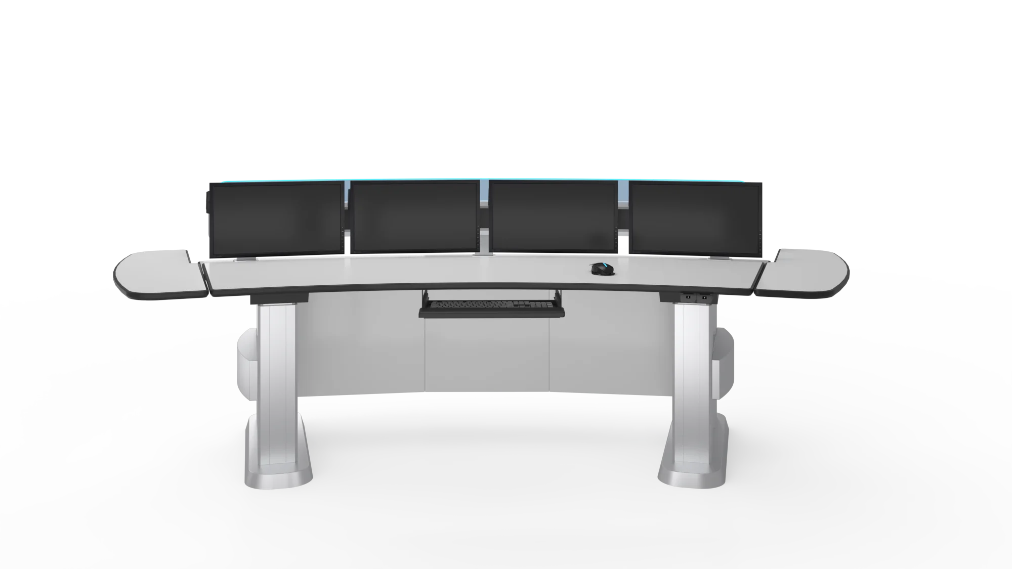 Integrated system control room console height adjustable desk ergonomic workstation control room console table furniture