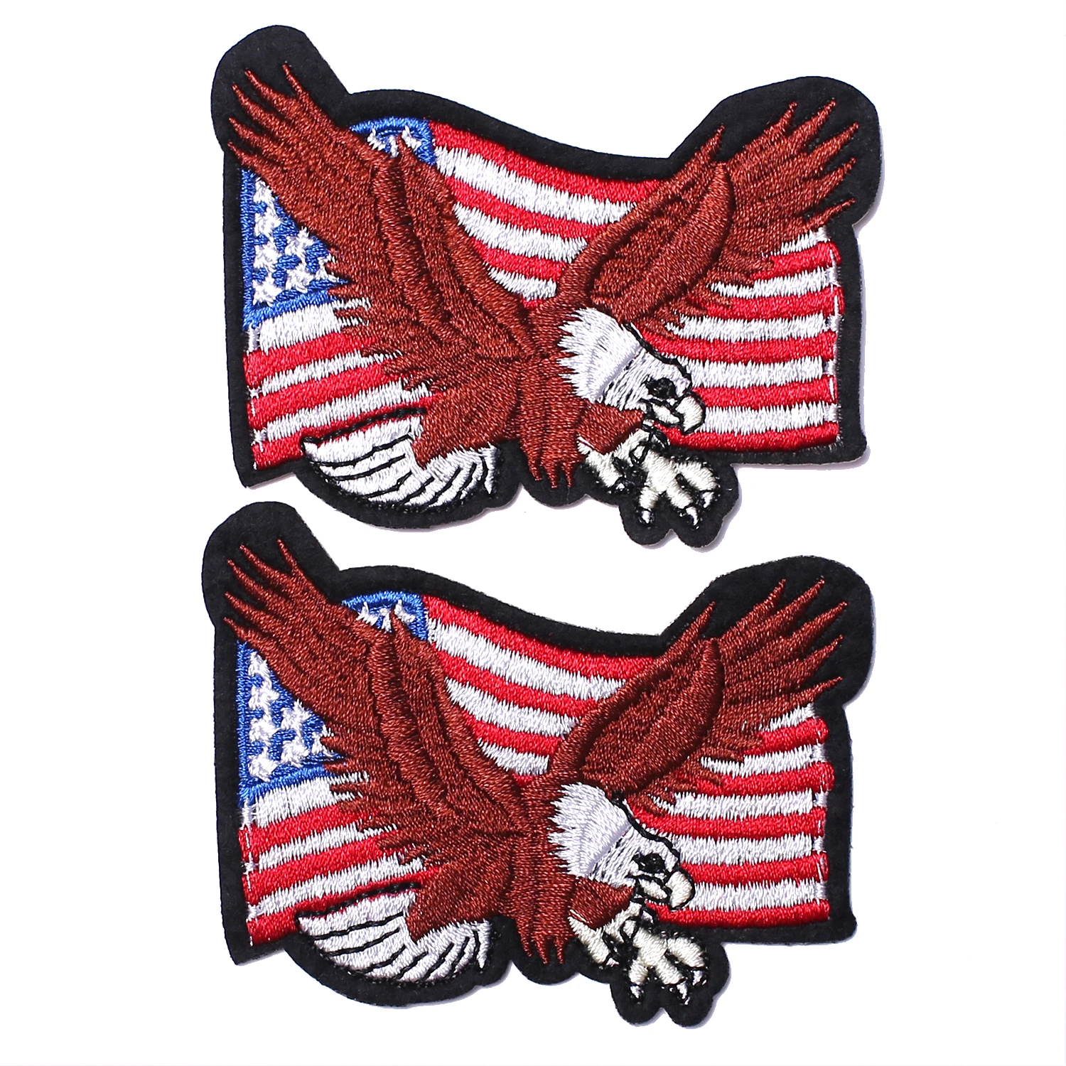 Set of 2 PCS iron on USA Flag and Vulture patch large qty in stock Embroidered patch Embroidery Patches For Clothing