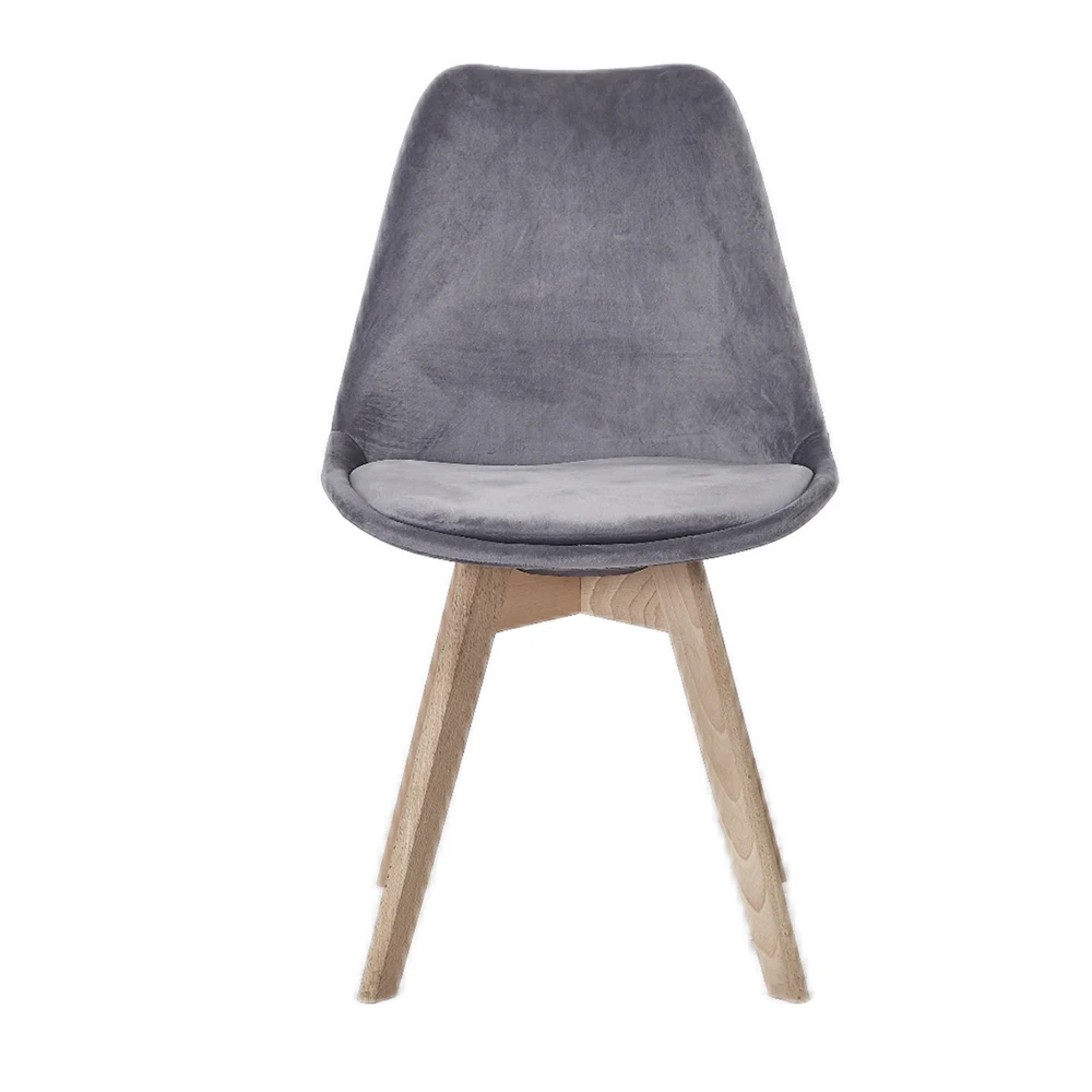 wholesale commercial Nordic fabric dining eam chair wood leg chair with fabric PU leather restaurant Chair