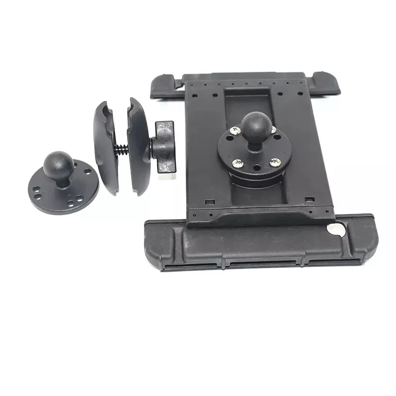 12 inch headrest tablet mount metal bracket threaded screw down ball base round pattern custom pc holder for ipad stand 360