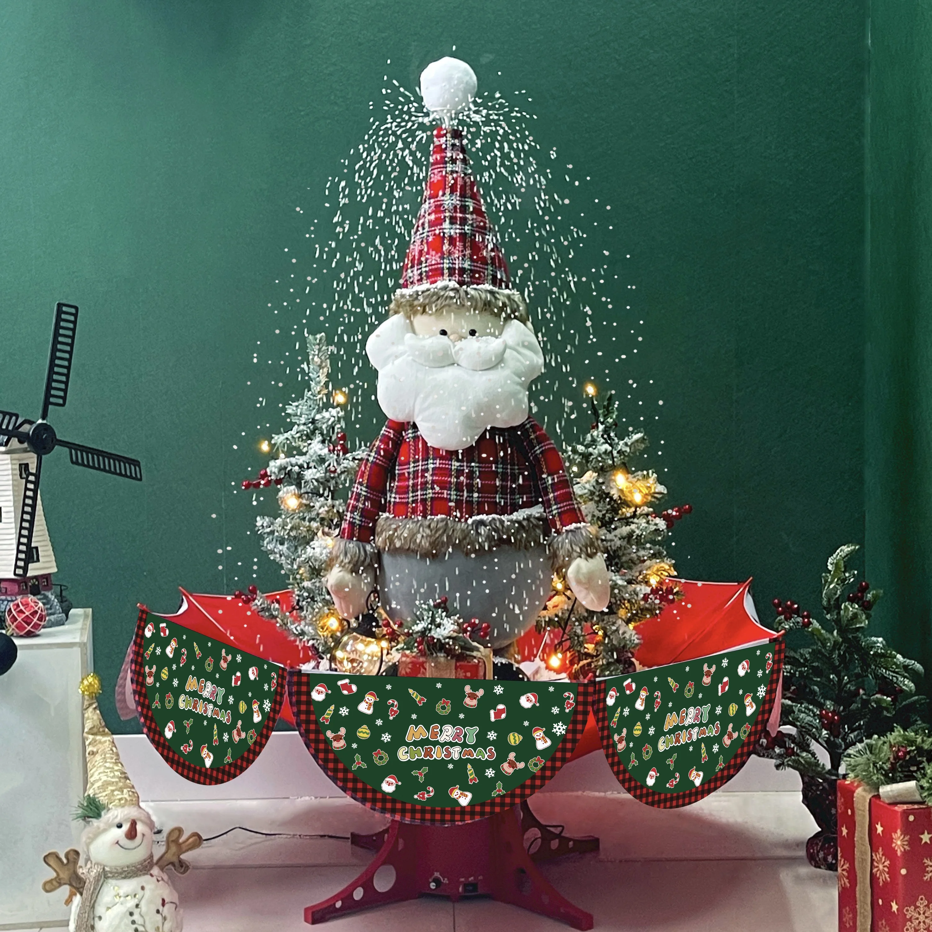 Xmas Home Decoration 120cm Christmas Tree Snow White Santa Clause Christmas Tree