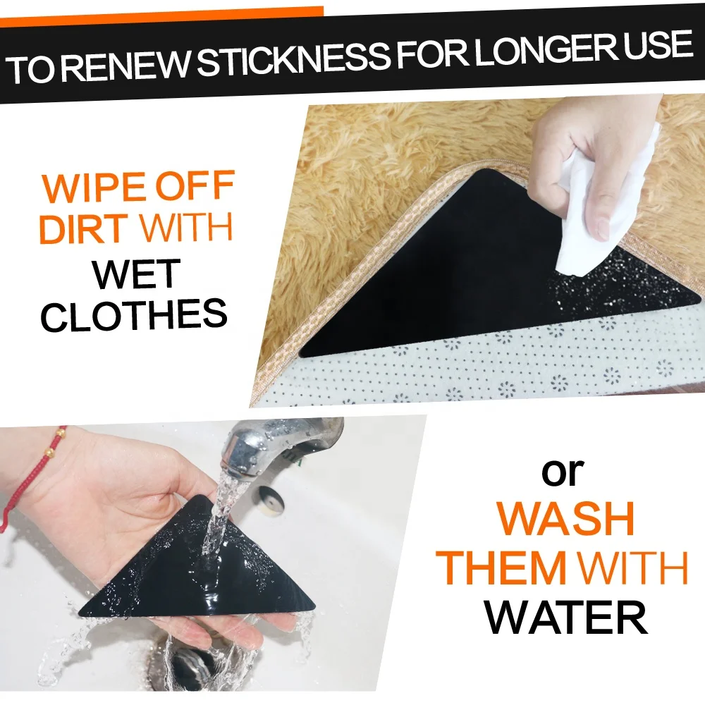 Dual Sided Extra Strong Non-Trace Reusable Rug Gripper Anti-Slip PU Tape Cost-Effective Furniture Pads for Area Rugs Runners