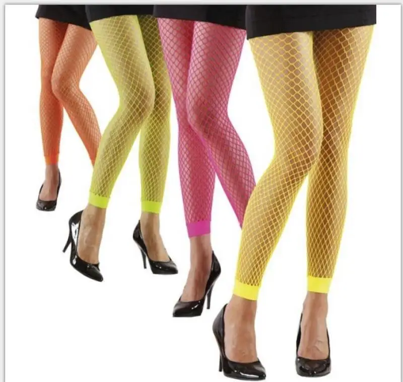 Wholesale Ultra-thin Summer Colorful Hollow Sexy Hollow Ladies Footless Fishnet Tights