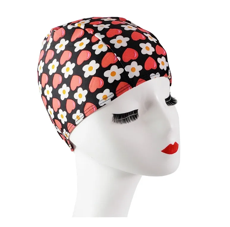 200pcs OEM Promotional swimming pool cap headwear swim head cover Adult Size stretchy fabric swim hats