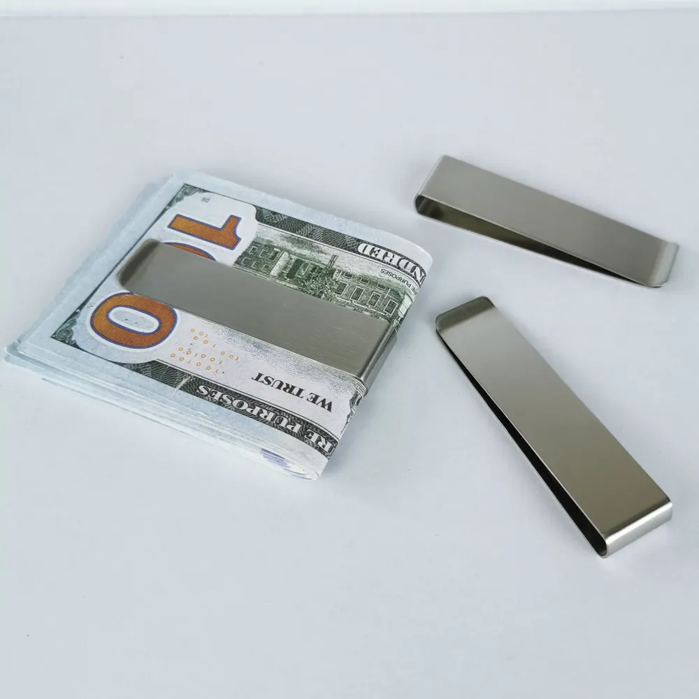 Custom Wallet Accessories  High Elastic Minimalist Slim Stainless Steel Metal Money Clip for Wallet