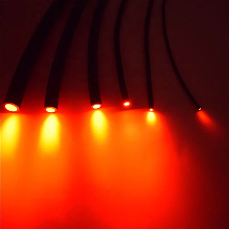 5mX Black Jacket Plastic PMMA End Glow Fiber Optic Cable Inner Diameter 4mm~6mm For pool star optical fiber lighting