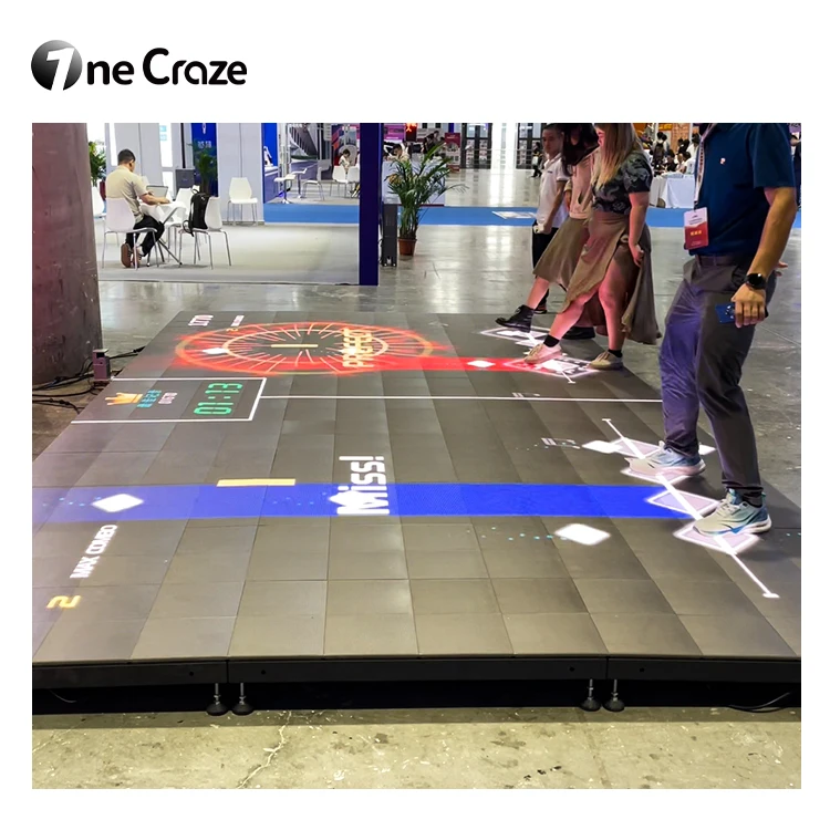 Ground Sports Games System Machine kinect sensor led display Touch Screen Interactive SAIO Led dance Floor