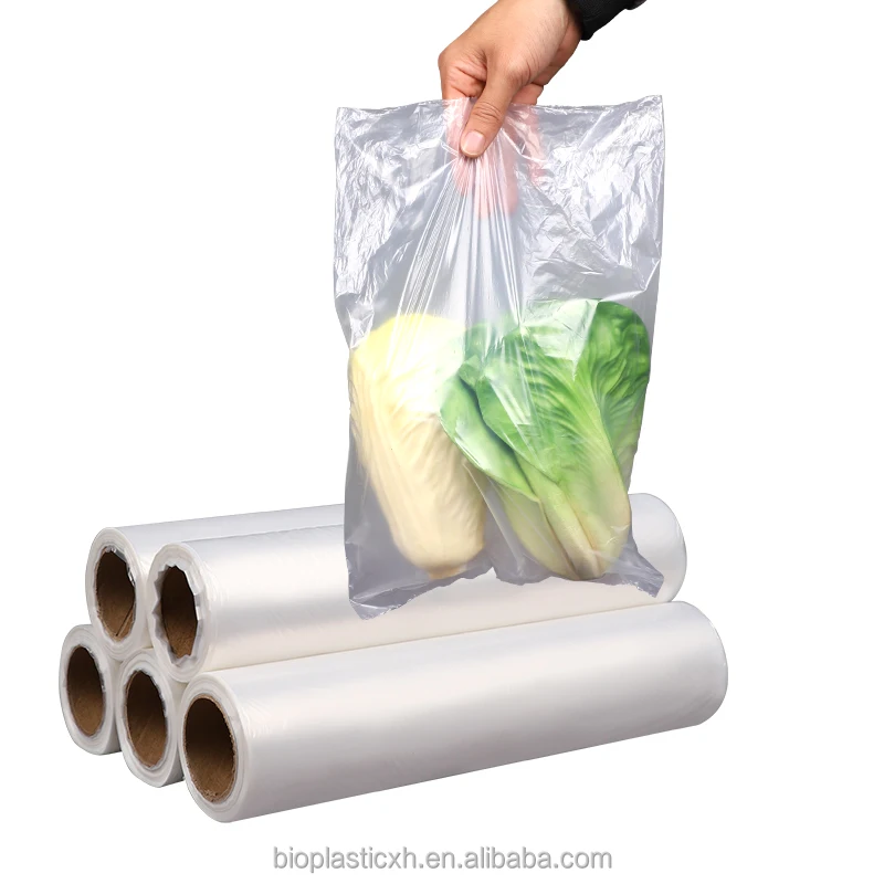 25kg wholesale fruit grocery storage shopping produce bag biodegradable organic plastic produce bag for vegetable