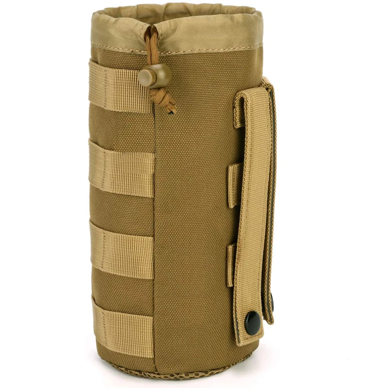 Tactical Military Drawstring Open Pouch Water Bottle for Motorcycle Scooter and Travel