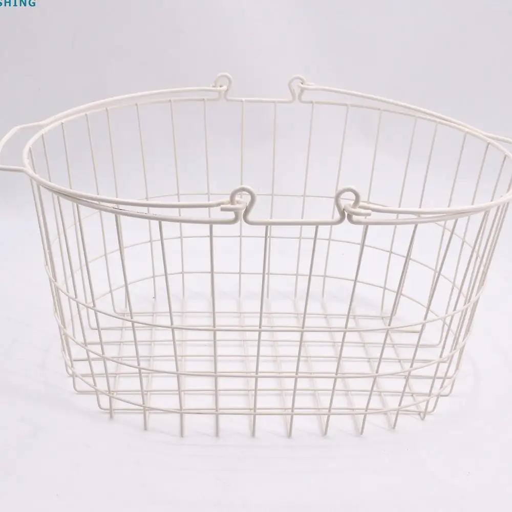 Nordic Style Household Large Capacity Metal Wire Storage Basket With White