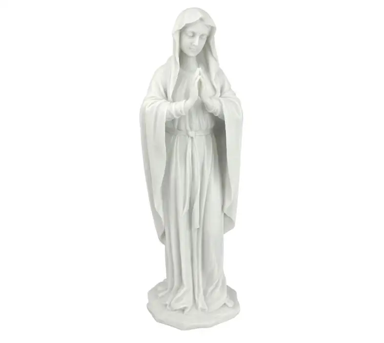 Blessed Virgin Mary Statue, Small 30.5 cm Figurin Figurine, Bonded Marble Polyresin, White