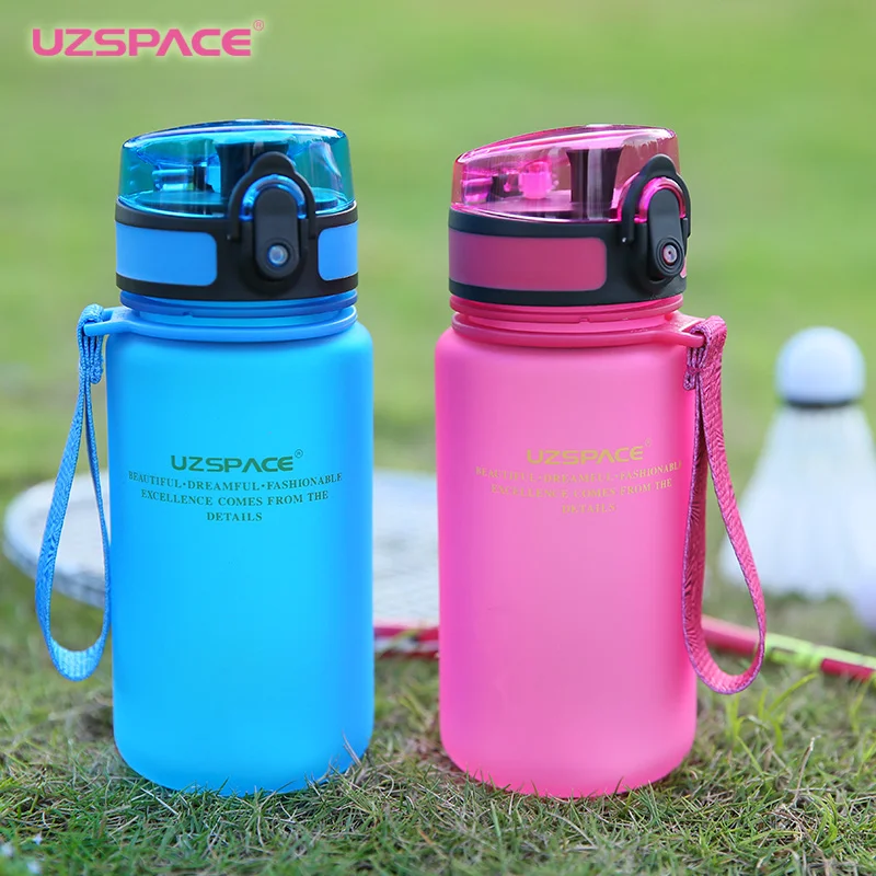 UZSPACE Wide Mouth Sports Water Bottle Kids Reusable Leakproof BPA & Leak Free for Cycling Camping Hiking Gym Yoga Fitness