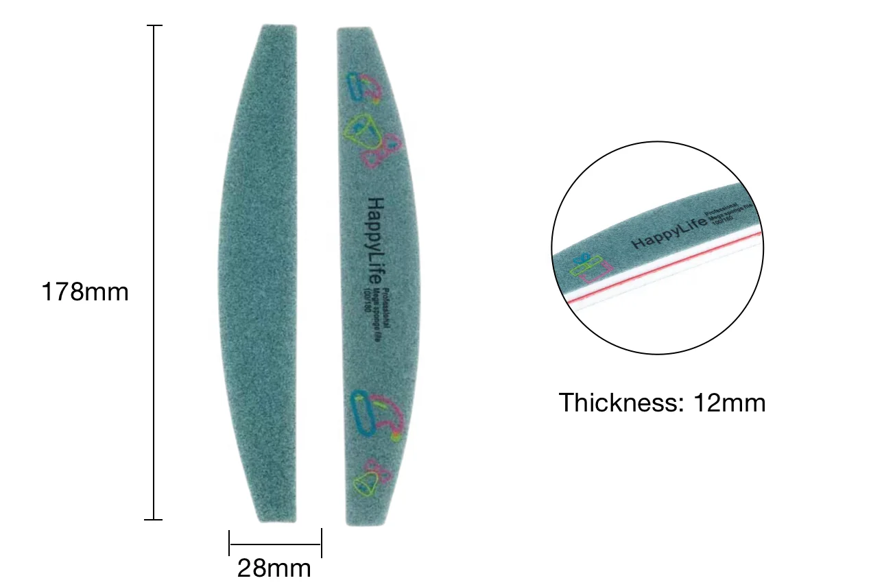 Оптовая продажа, двусторонняя светящаяся губка для маникюра и педикюра с логотипом