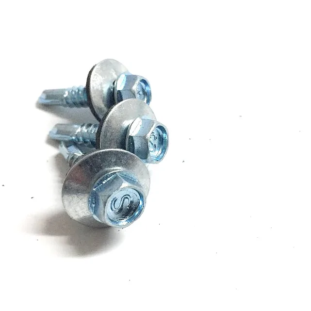 5.5mm Diameter and 25mm Long Hex Head Bonded EPDM Washer Self Drilling Zinc Coating Screws