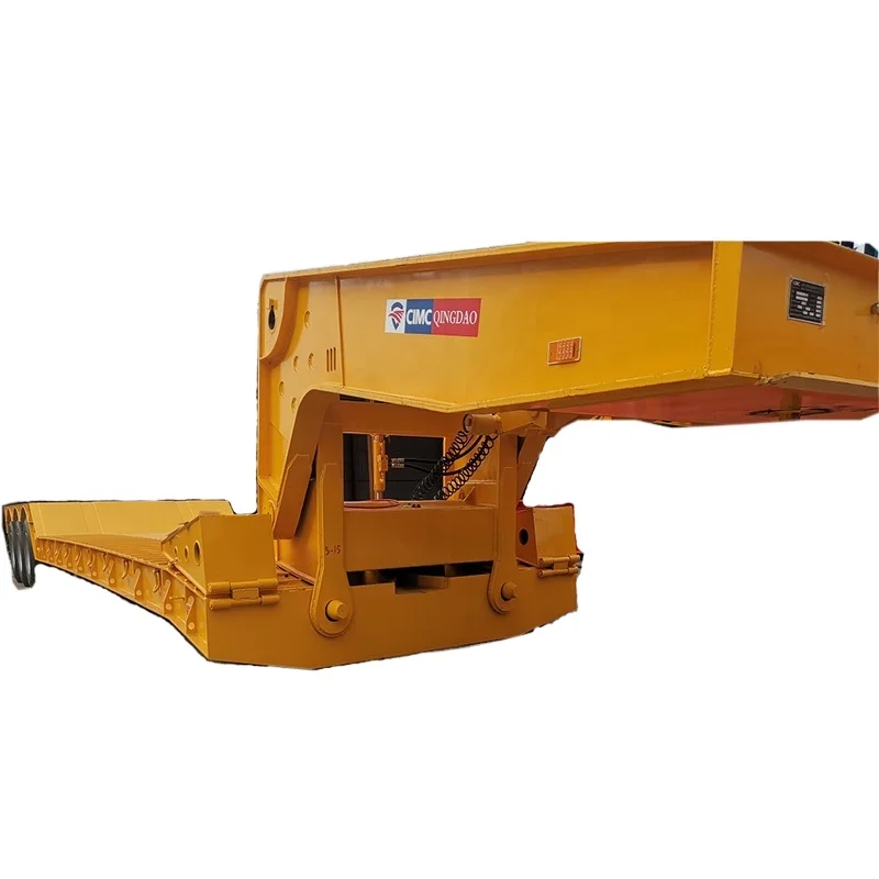 
Съемный низкорамный прицеп CIMC 80 тонн с гидравлическим цилиндром и гусиной шеей 