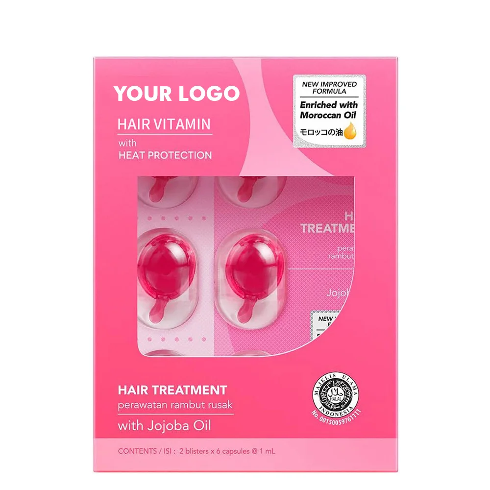 Customized OEM/ODM Capsule Vitamin C Jojoba Oil Rapid Repair Dry Damaged Hair essence Oil Softening Brightening Hair Capsule