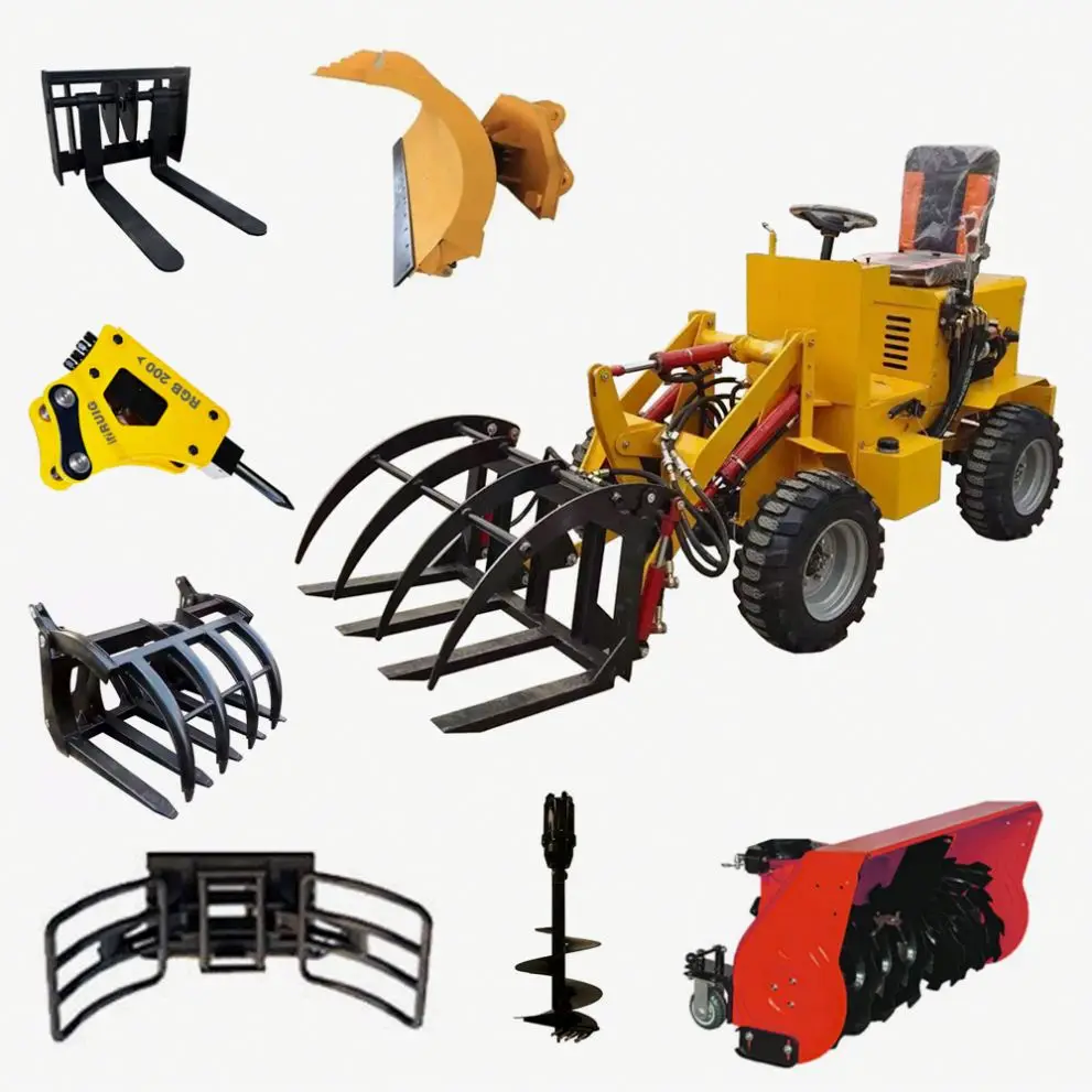 Small/mini Compact 4WD Articulated Front End Tractor 0.5ton/1 Ton Telescopic for Farming/construction Wheel Loaders Europe