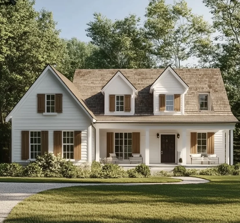 Country style American villa  light steel prefabricated houses built with EPS cement sandwich panel