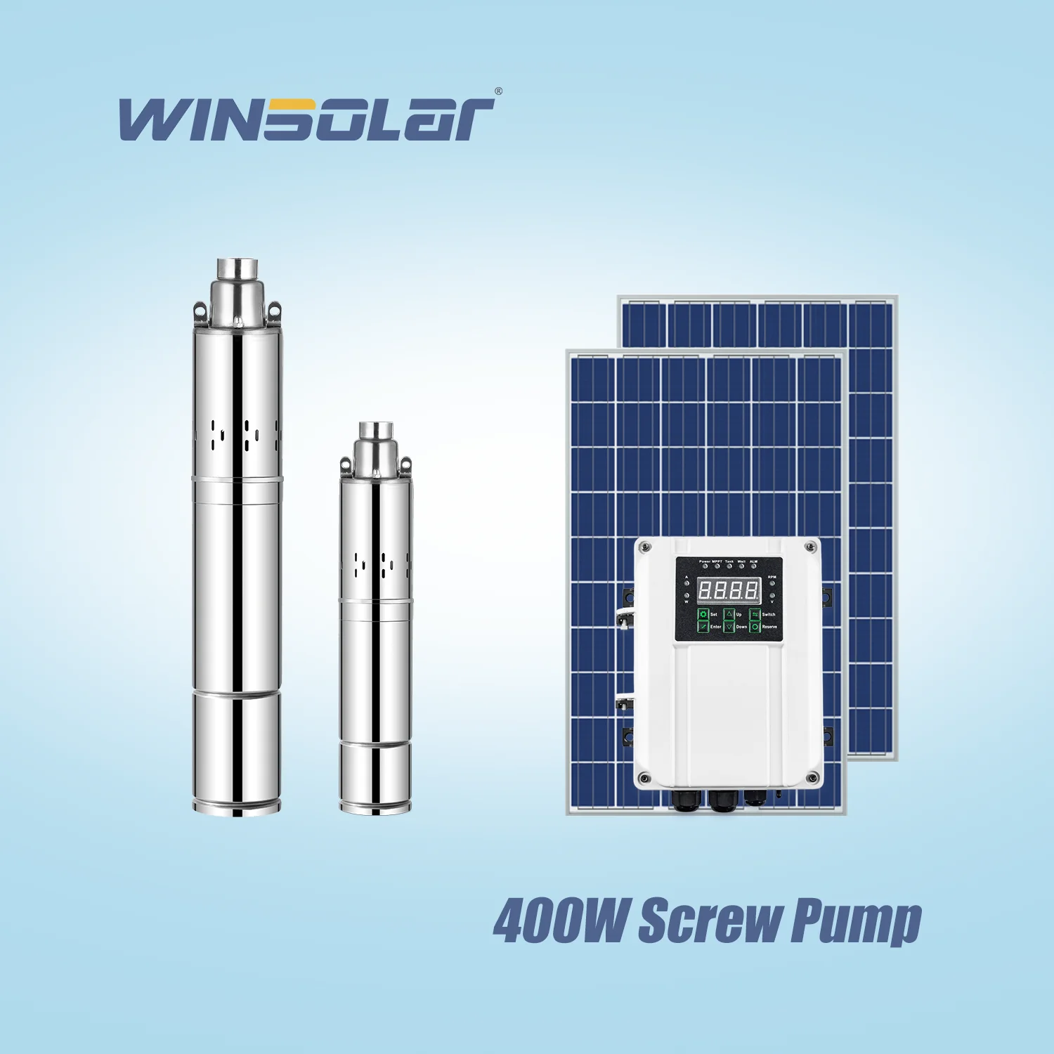 Winsolar Насосная машина Ac Dc 0.5Hp 48V сельскохозяйственный погружной колодец Солнечный водяной насос