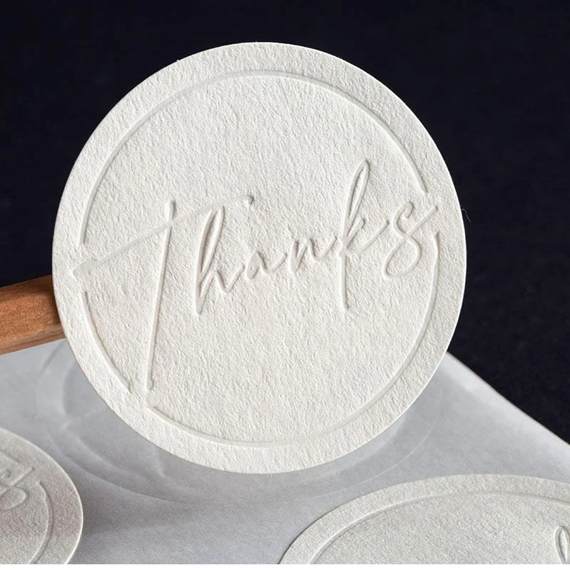 Adhesive Embossed Paper Custom Logo and Brand Name Stickers Labels For My Brand Products With Your Own Logo