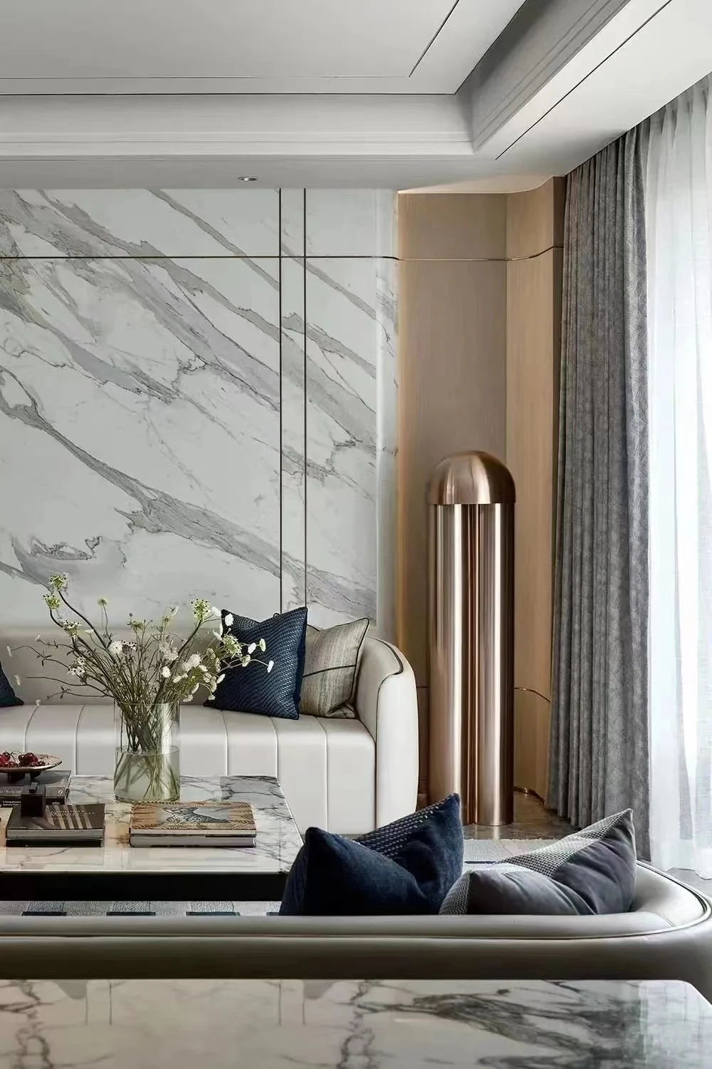 interior wall panels home decor polished Calacatta White marble artificial quartz for background Wall