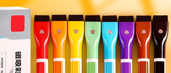 Top quality long life usage vivid color smooth writing strong neodymium magnet dry erase pen